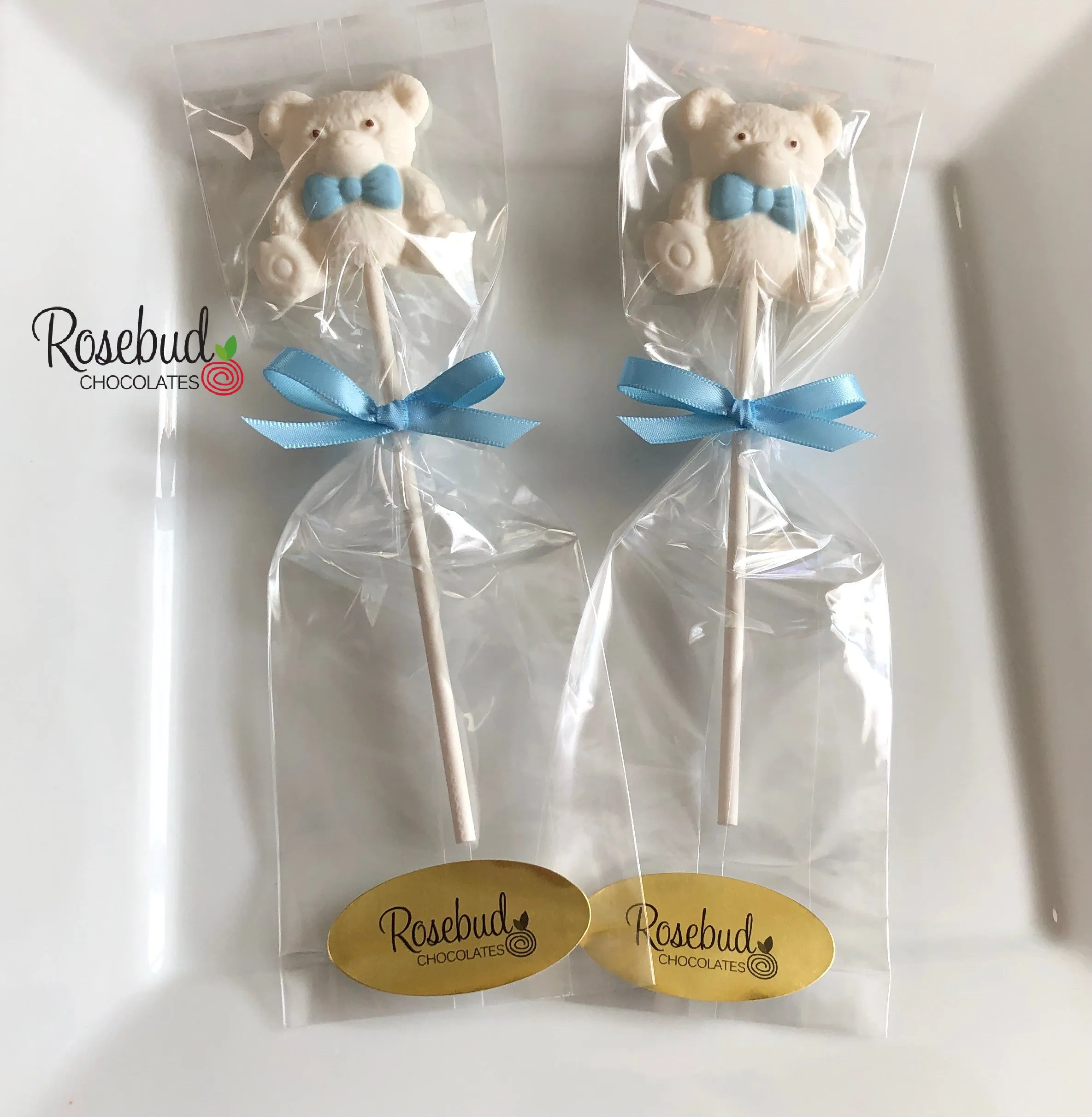 12 TEDDY BEAR BOW TIE Chocolate Lollipops Candy Birthday Baby Shower Party Favors