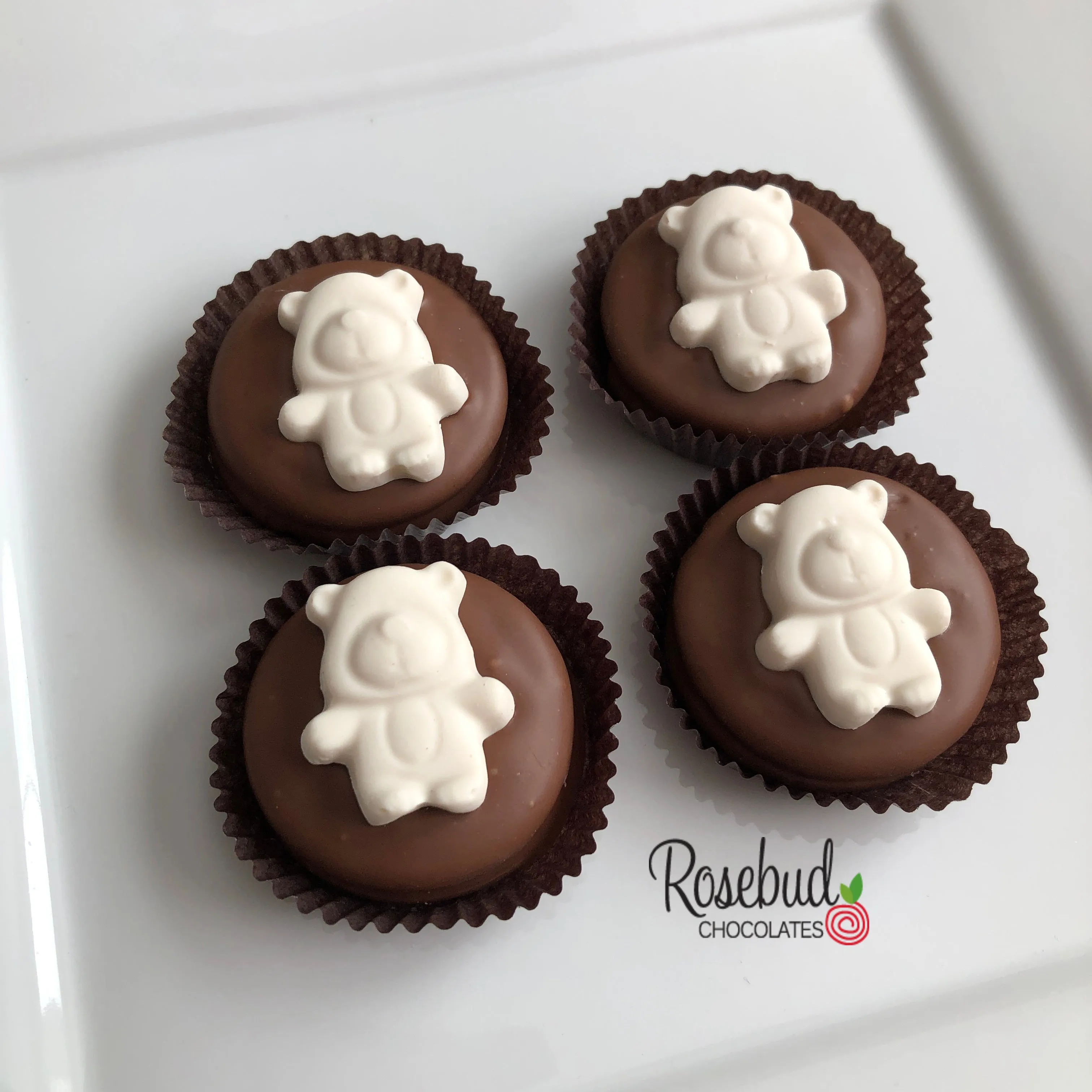 12 TEDDY BEAR Chocolate Covered Oreo Cookie Candy Party Baby Shower Favors