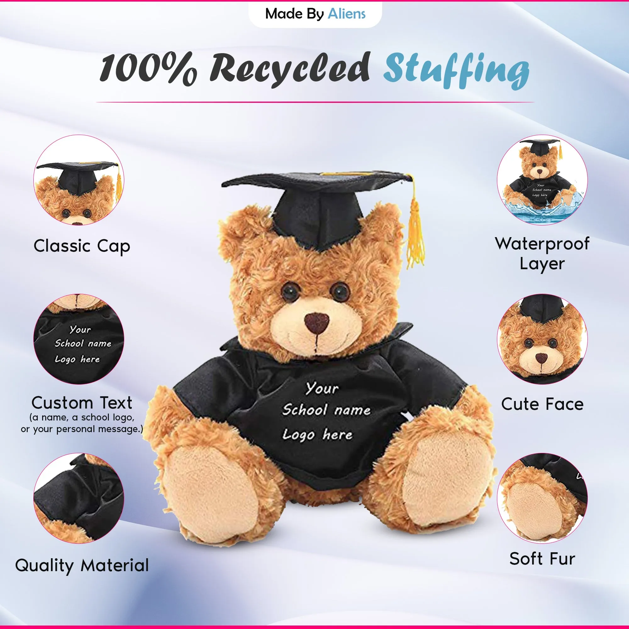 12" Graduation Teddy Bear Plush 2024 Mocha