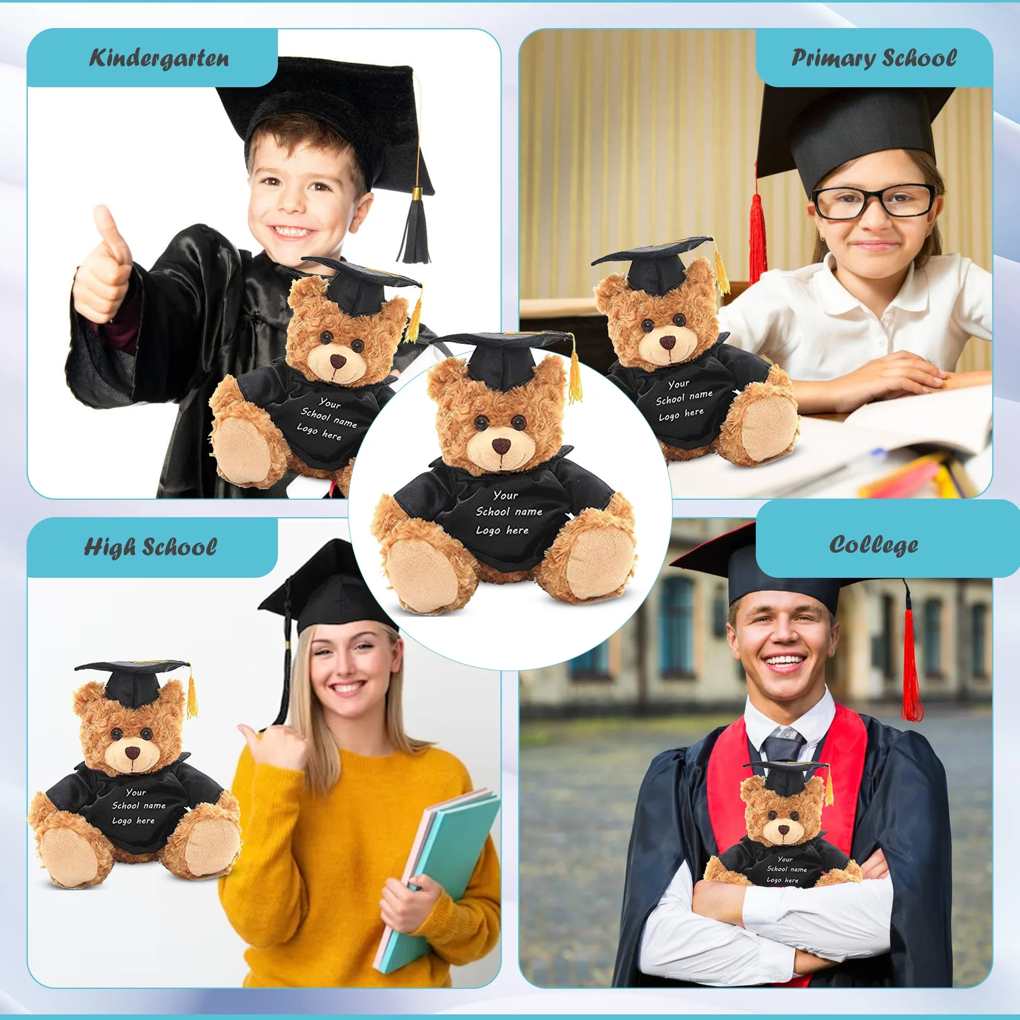 12" Graduation Teddy Bear Plush 2024 Mocha