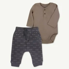 2-Piece Charcoal Pant Set