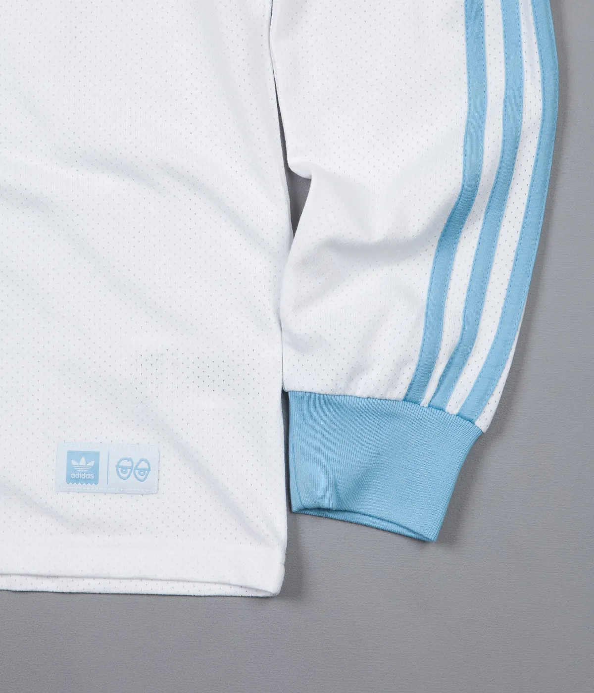 Adidas x Krooked Long Sleeve T-Shirt - White / Clear Blue