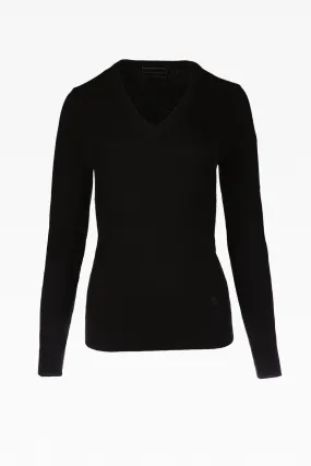 Alice Ladies Cashmere V-Neck Jumper in Black