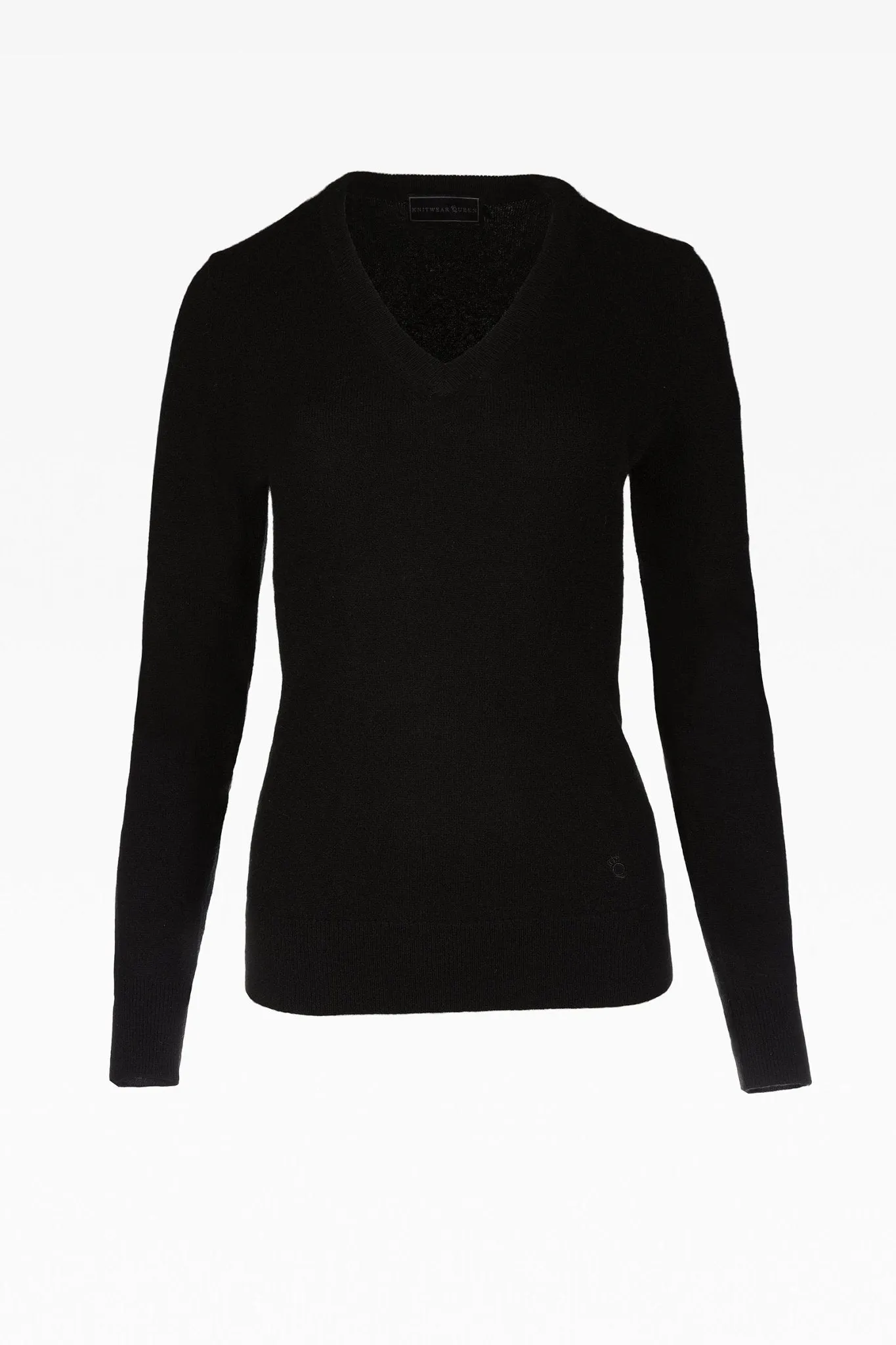 Alice Ladies Cashmere V-Neck Jumper in Black