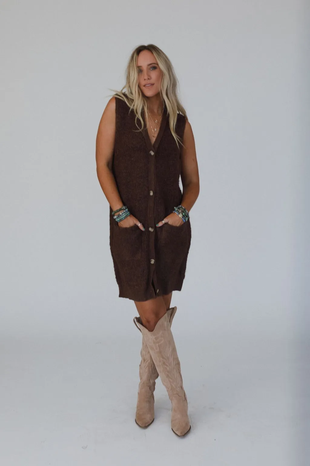 Alpine Longline Vest - Brown