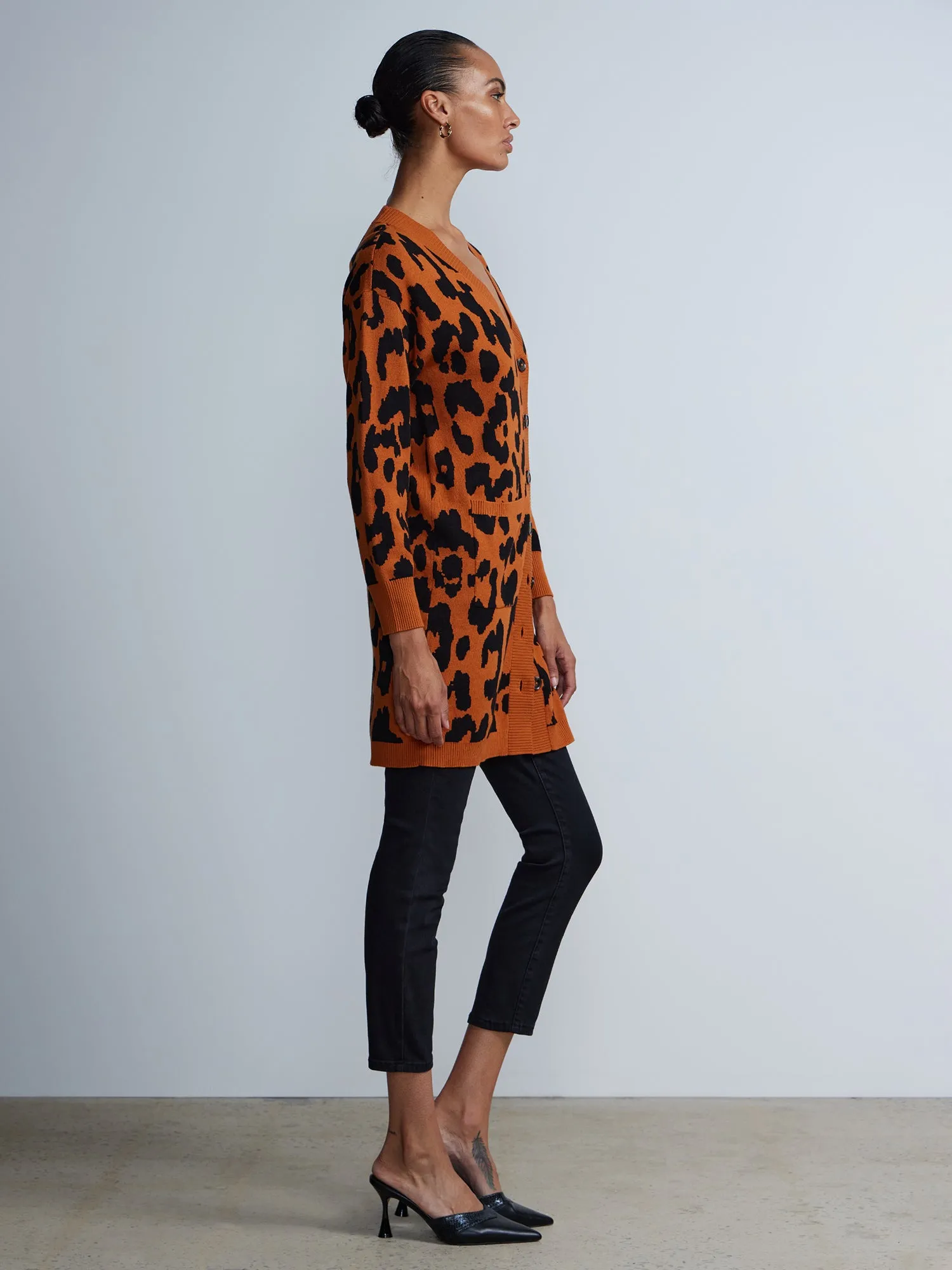 Animal Print Long Cardigan