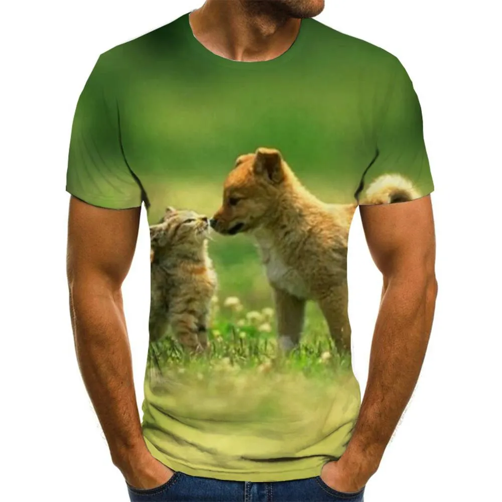 animal shirtCasual shirt 3D docile petsmen Cool art costume cat and dog