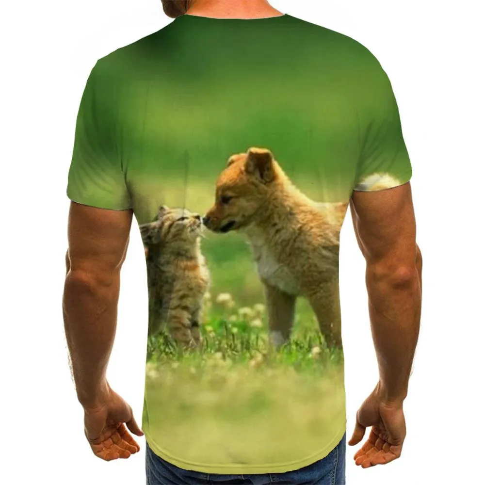 animal shirtCasual shirt 3D docile petsmen Cool art costume cat and dog