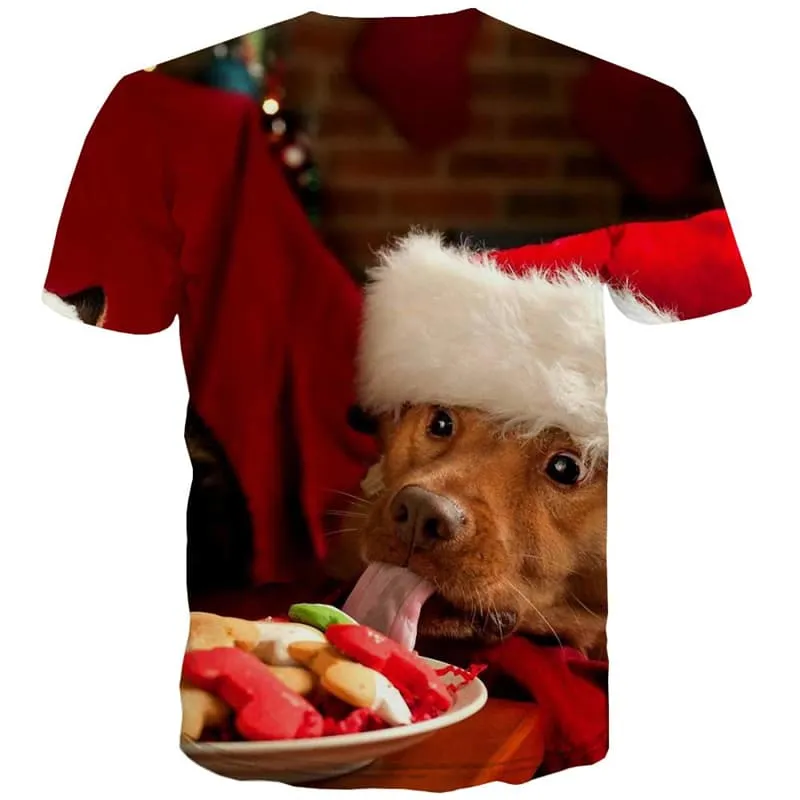 Animal T shirts Men Dog Tshirts Novelty Christmas T-shirts 3d Lovely Tshirt Anime