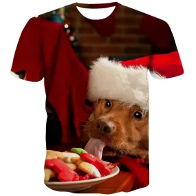 Animal T shirts Men Dog Tshirts Novelty Christmas T-shirts 3d Lovely Tshirt Anime