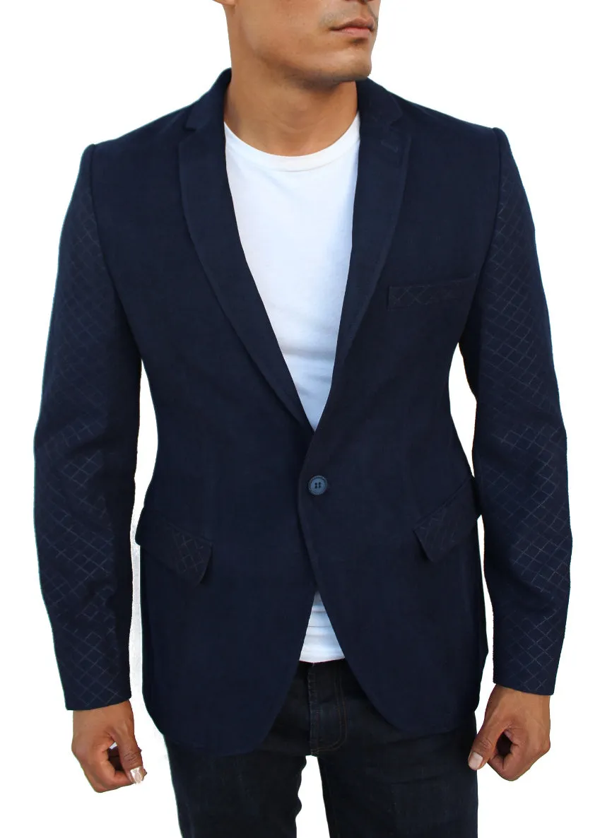 Ari Navy Blazer With Details On Sleeve