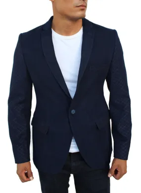 Ari Navy Blazer With Details On Sleeve