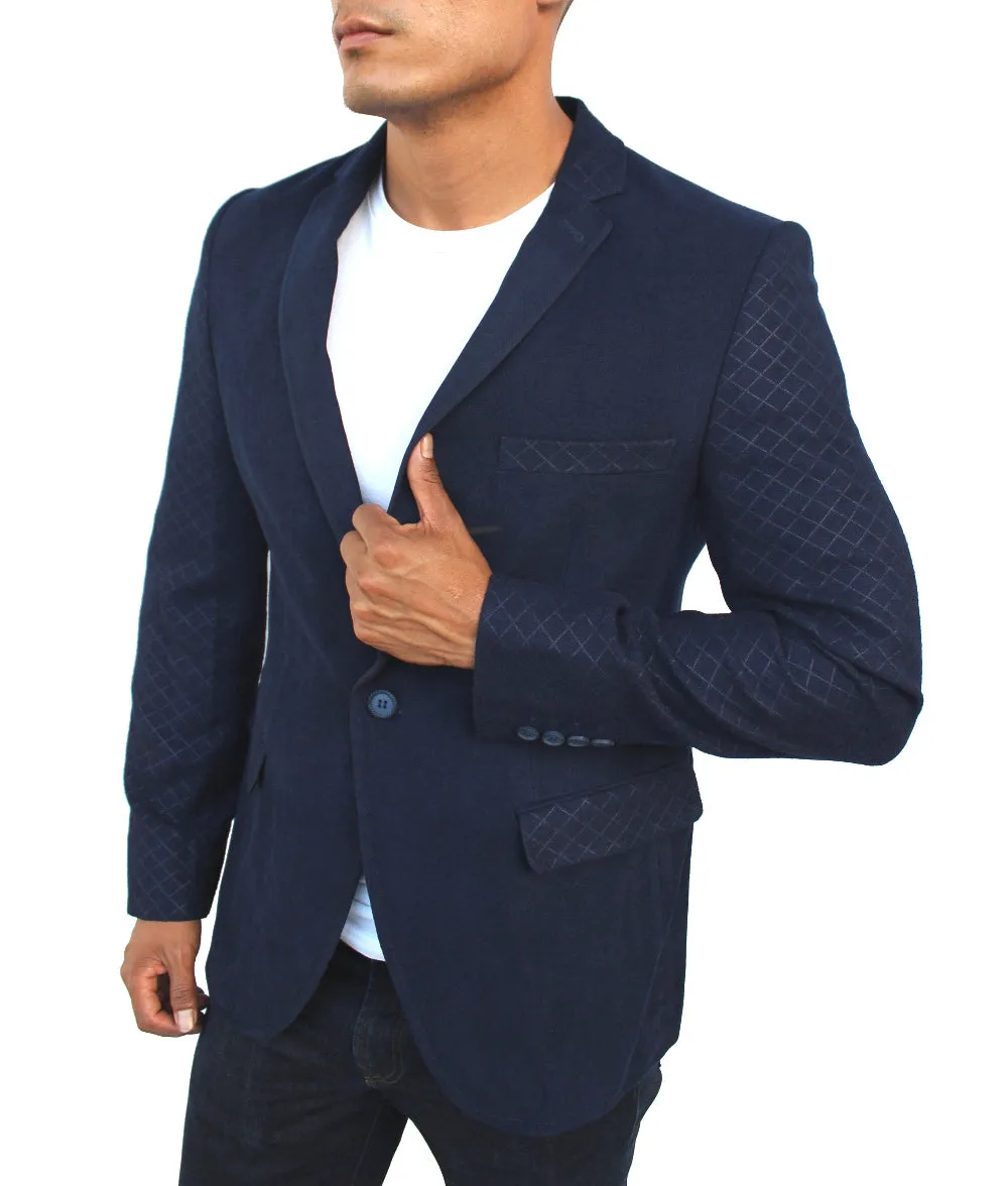 Ari Navy Blazer With Details On Sleeve