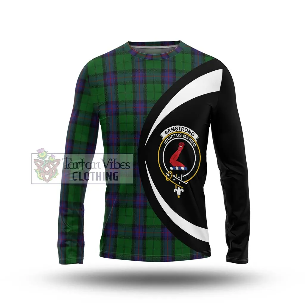 Armstrong Tartan Long Sleeve T-Shirt with Family Crest Circle Style