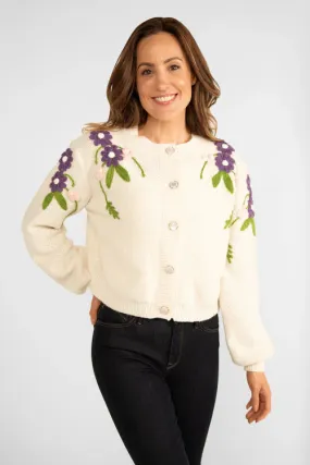 Astrid Floral Detail Knit Cardigan