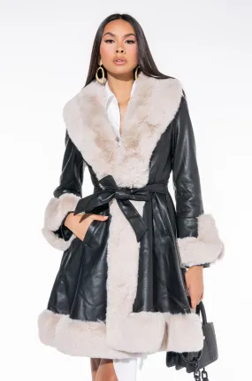 AZALEA WANG KENZY LONG PLUSH MOTO TRENCH