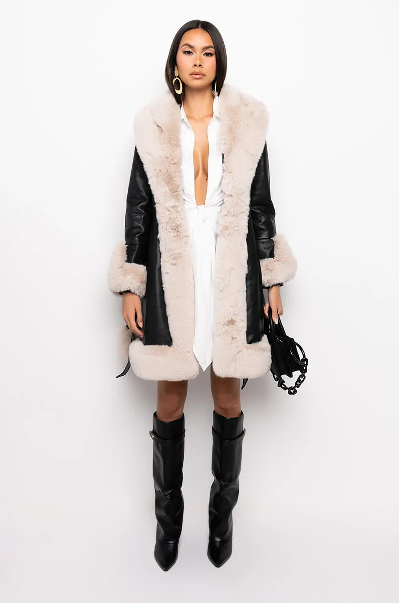 AZALEA WANG KENZY LONG PLUSH MOTO TRENCH