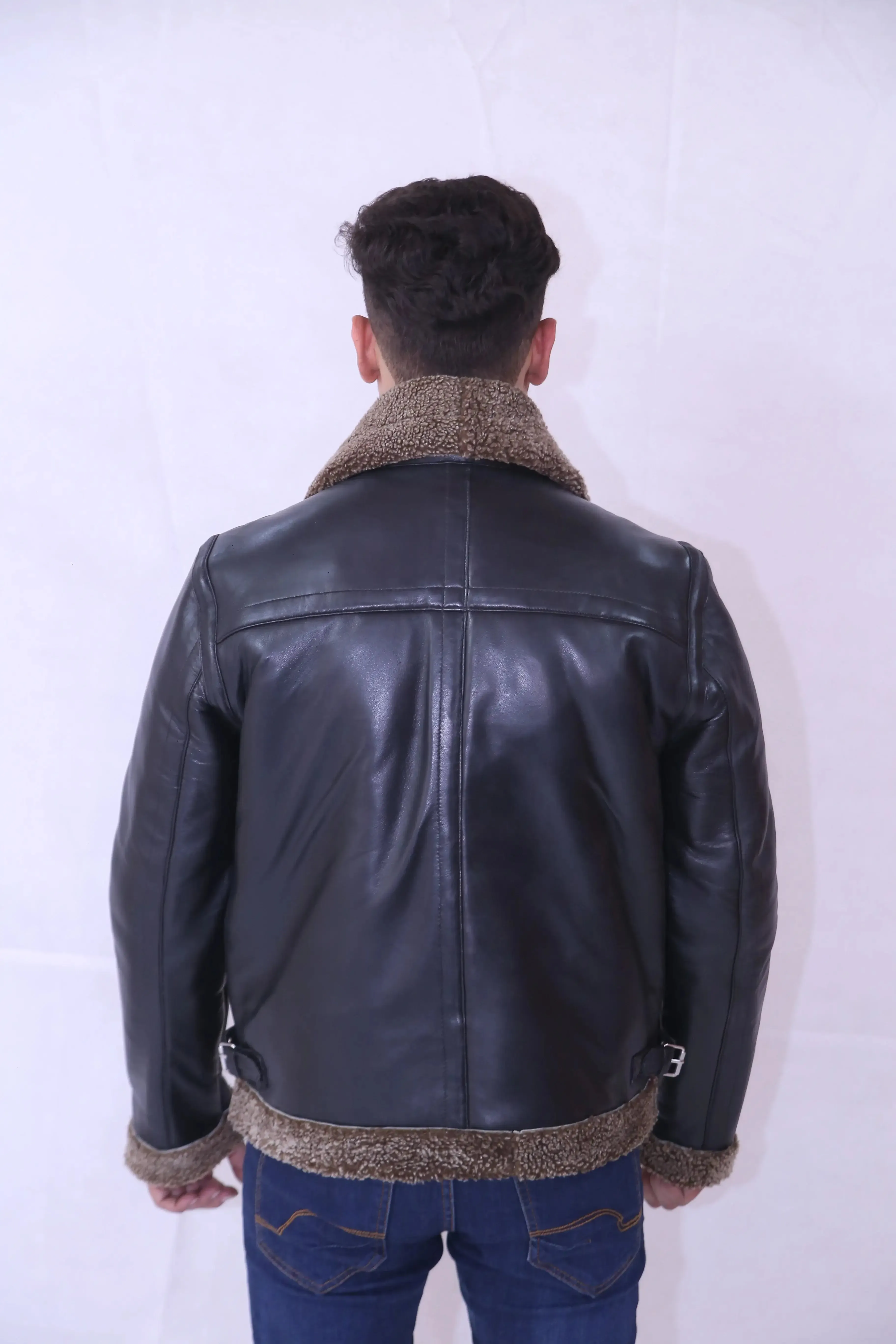 B3 Bomber RAF Aviator Shearling Men's Leather Jacket