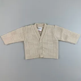 Baby Boys Knitted Design Cardigan - Taupe