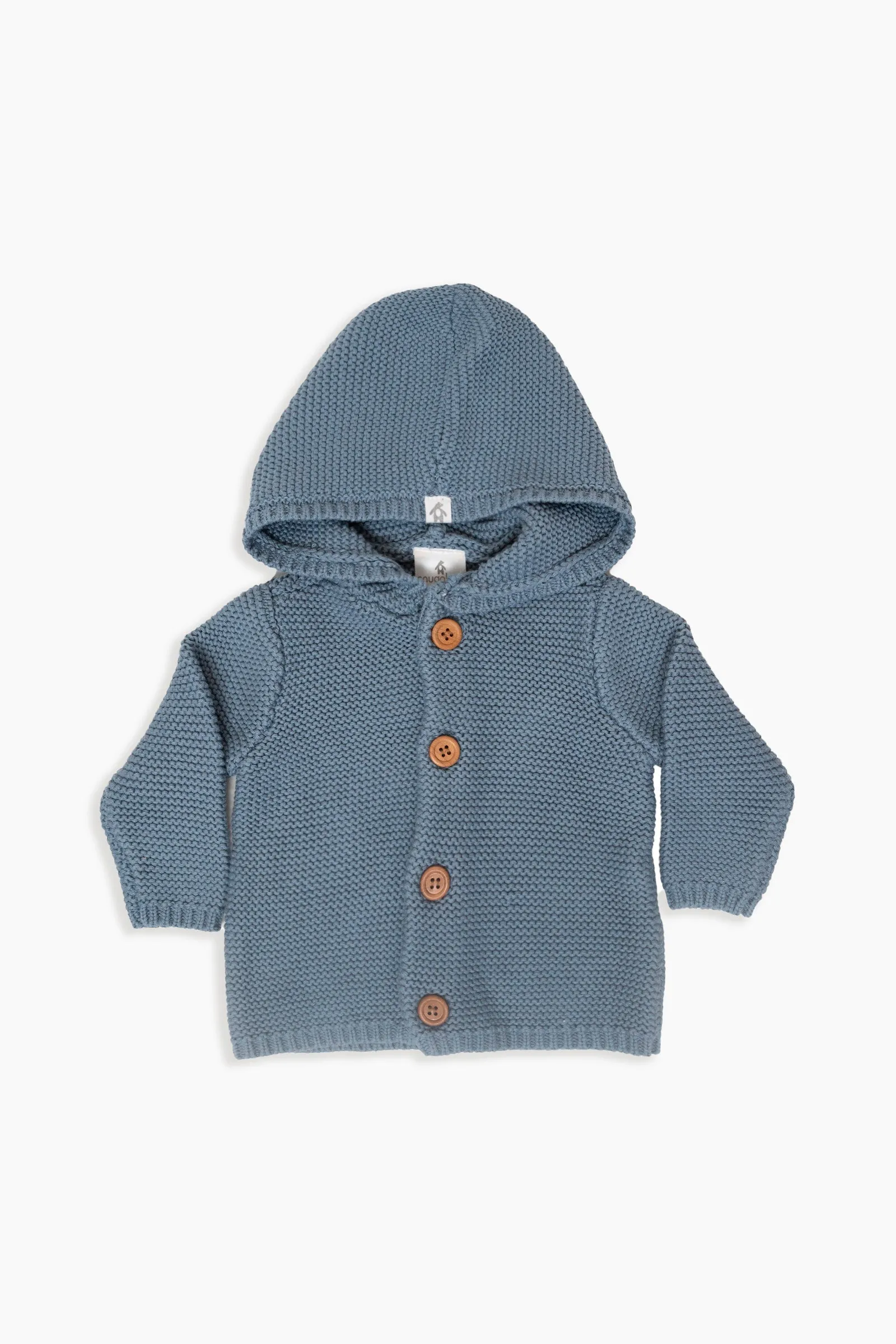 Baby Knit Cardigan with Hood - Folkstone Grey