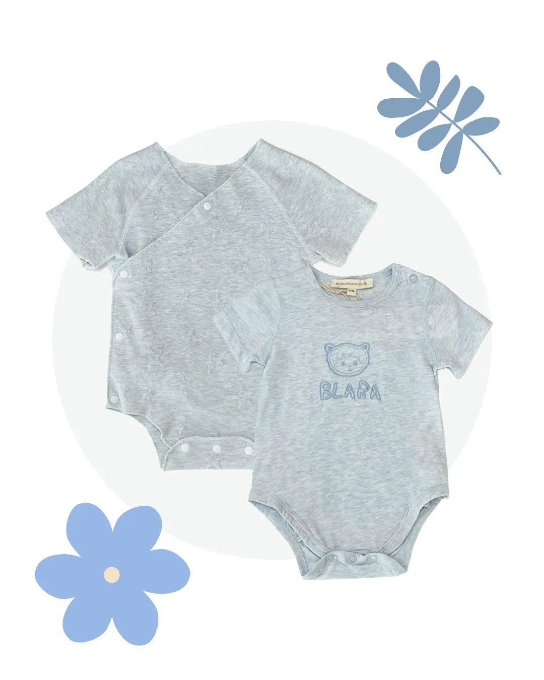 Baby Spring / Summer Bodysuit Bundle (Pack of 2, Blue)