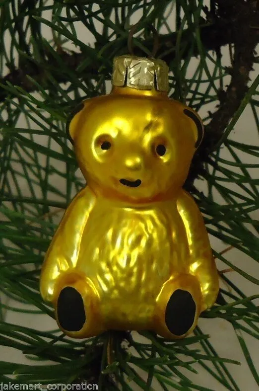 Baby Teddy Bear Old World Ornament European Glass -- Used