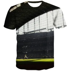 Baseball T-shirt Men Stadium T-shirts 3d Game Shirt Print White T shirts Funny