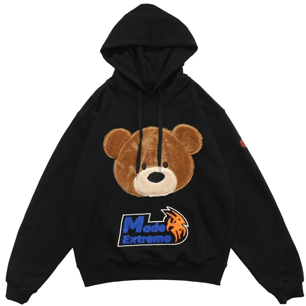 Bear Patchwork Pullover Hoodies