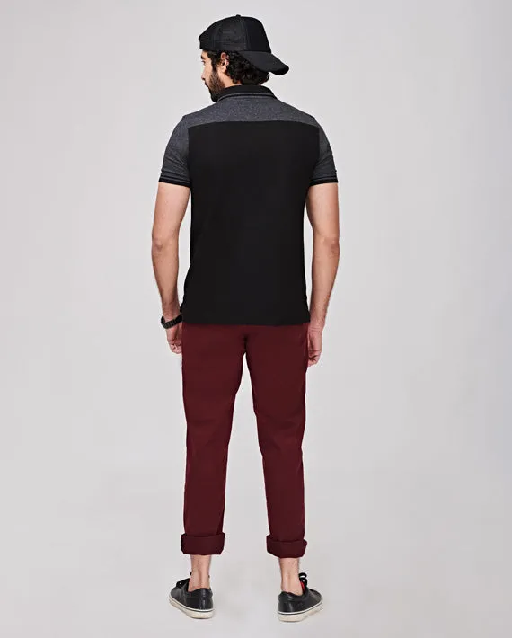 Black Casual Polo T-Shirt