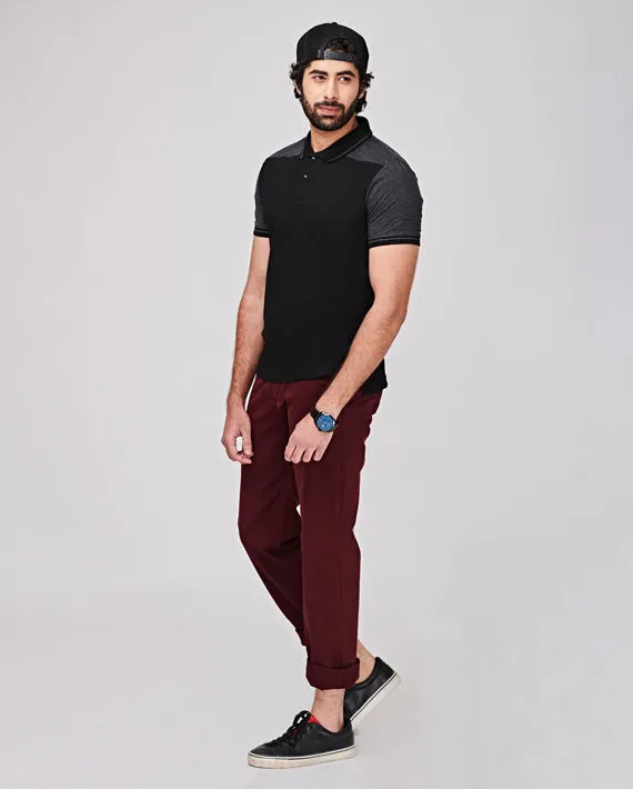 Black Casual Polo T-Shirt