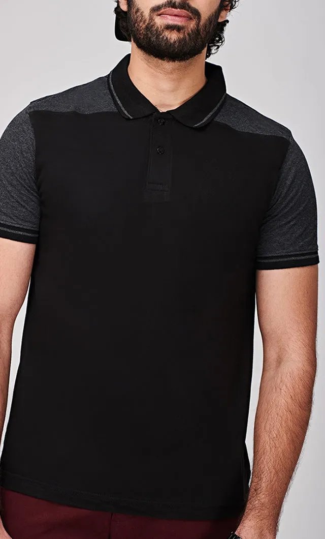 Black Casual Polo T-Shirt