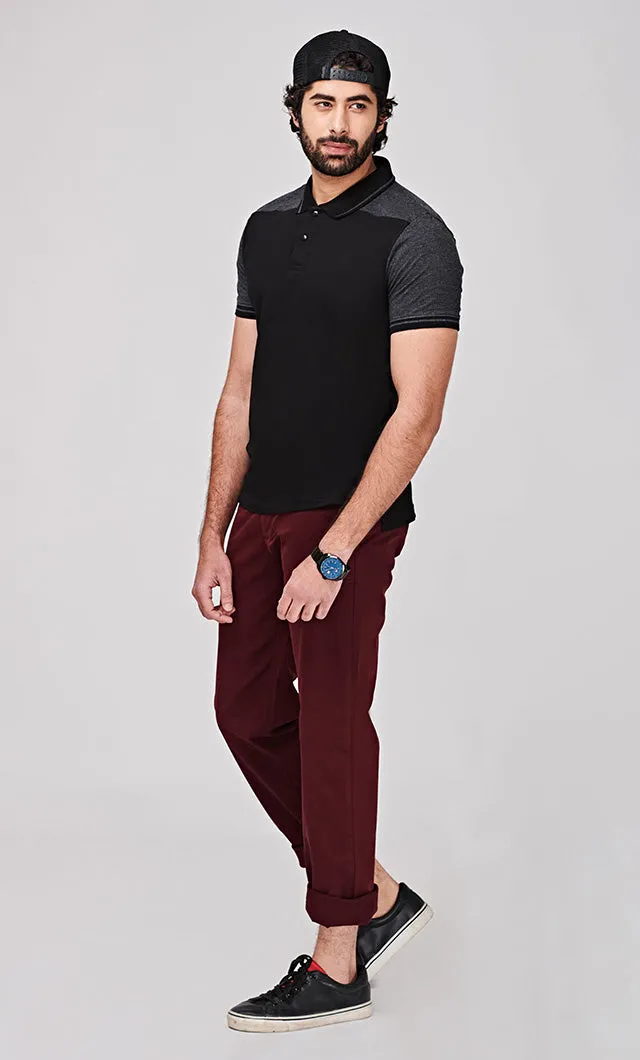 Black Casual Polo T-Shirt