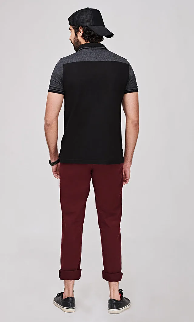 Black Casual Polo T-Shirt