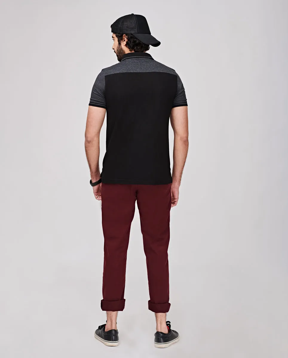 Black Casual Polo T-Shirt