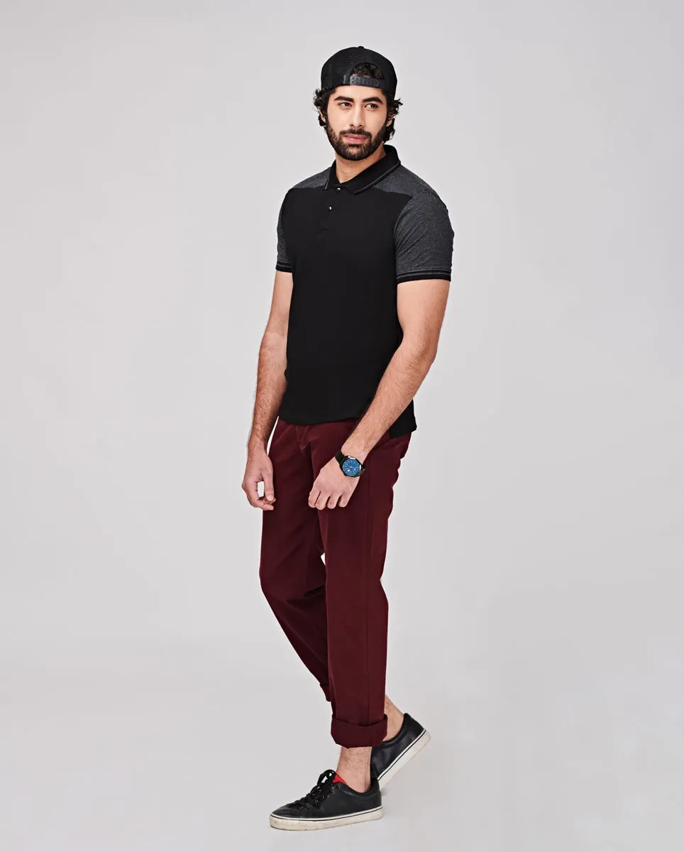 Black Casual Polo T-Shirt