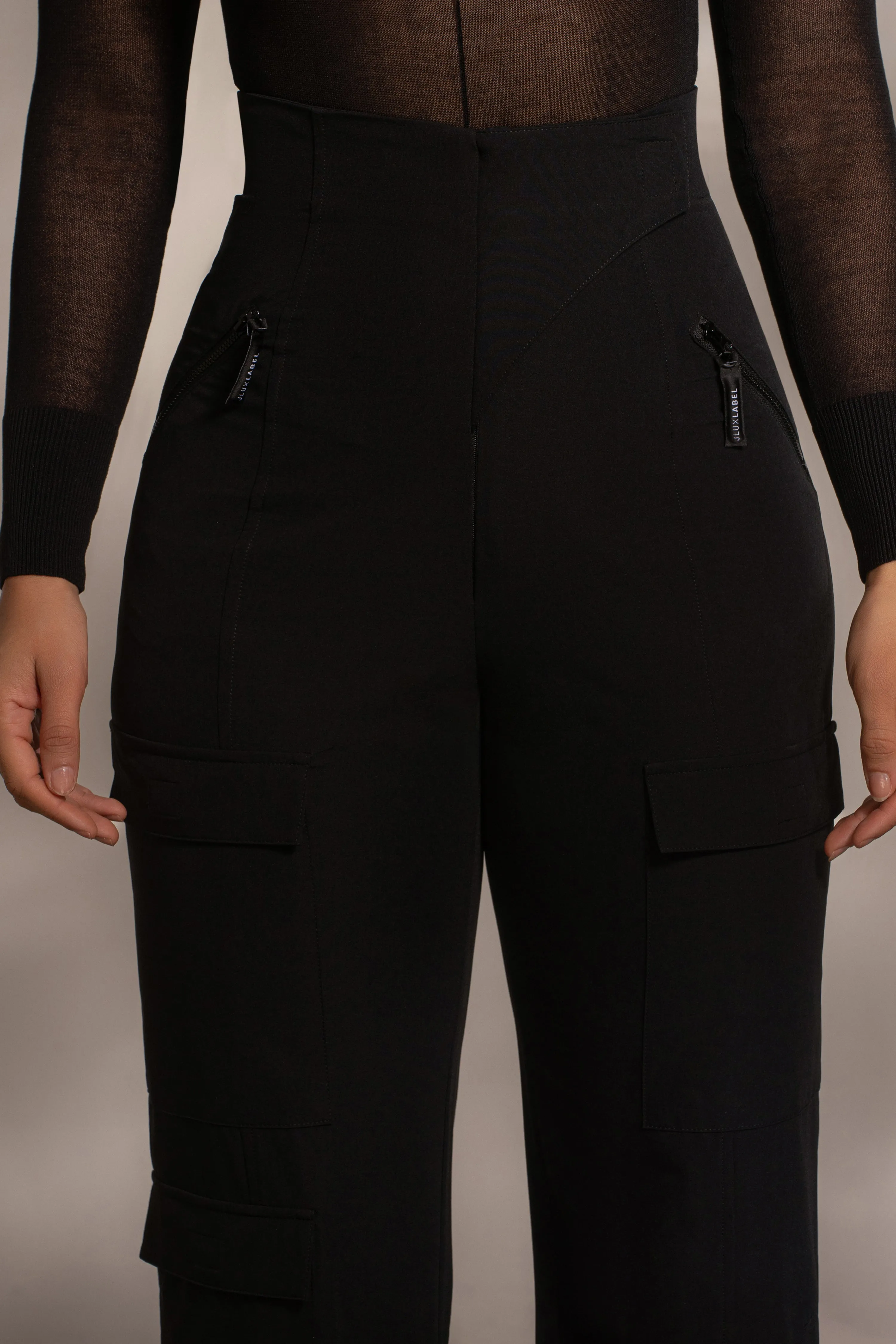 Black Nyah Nylon Utility Pants