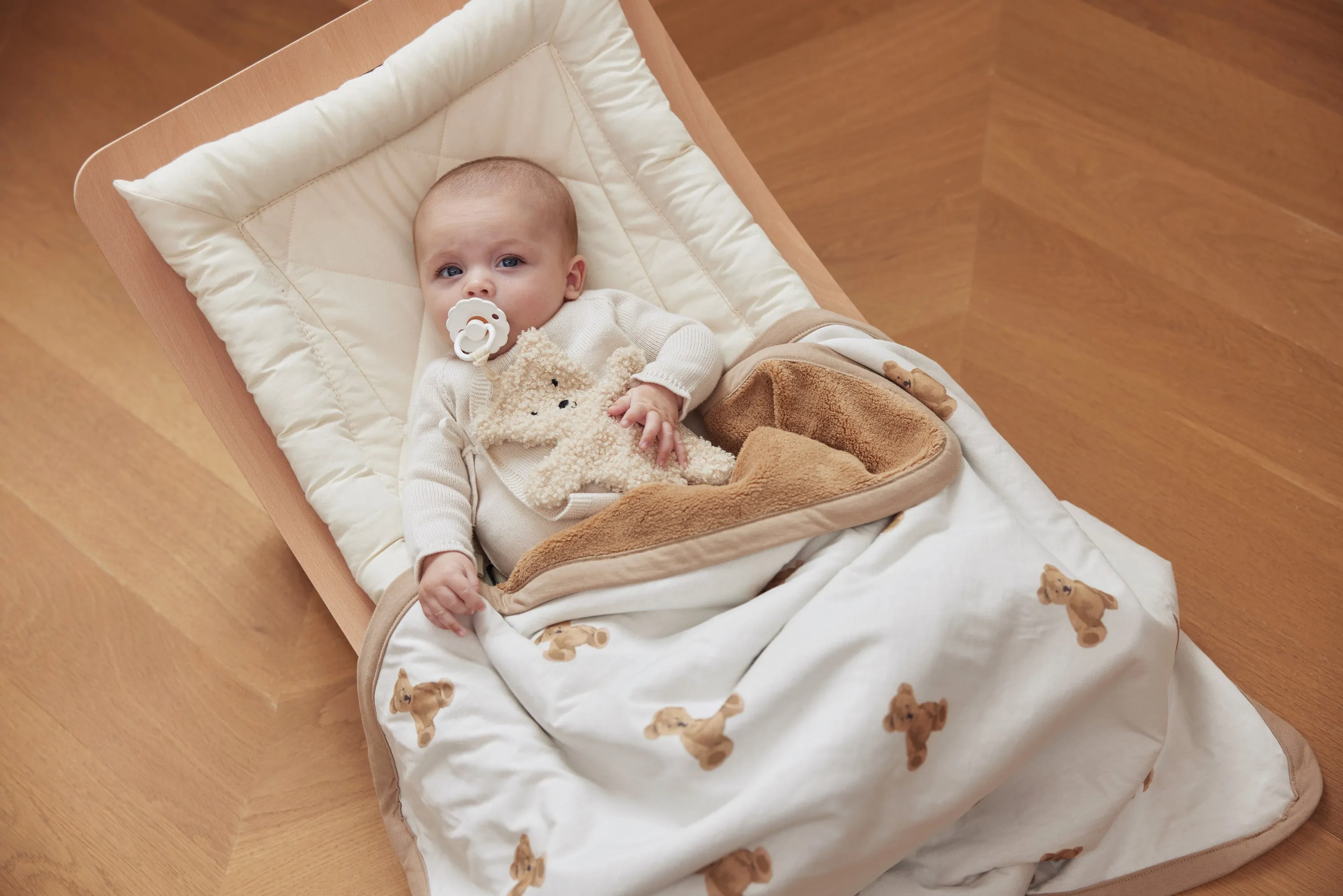 Blanket Cradle Jersey 75x100cm - Teddy Bear