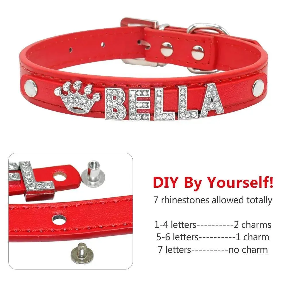 Bling Rhinestone Personalized Pet Collars