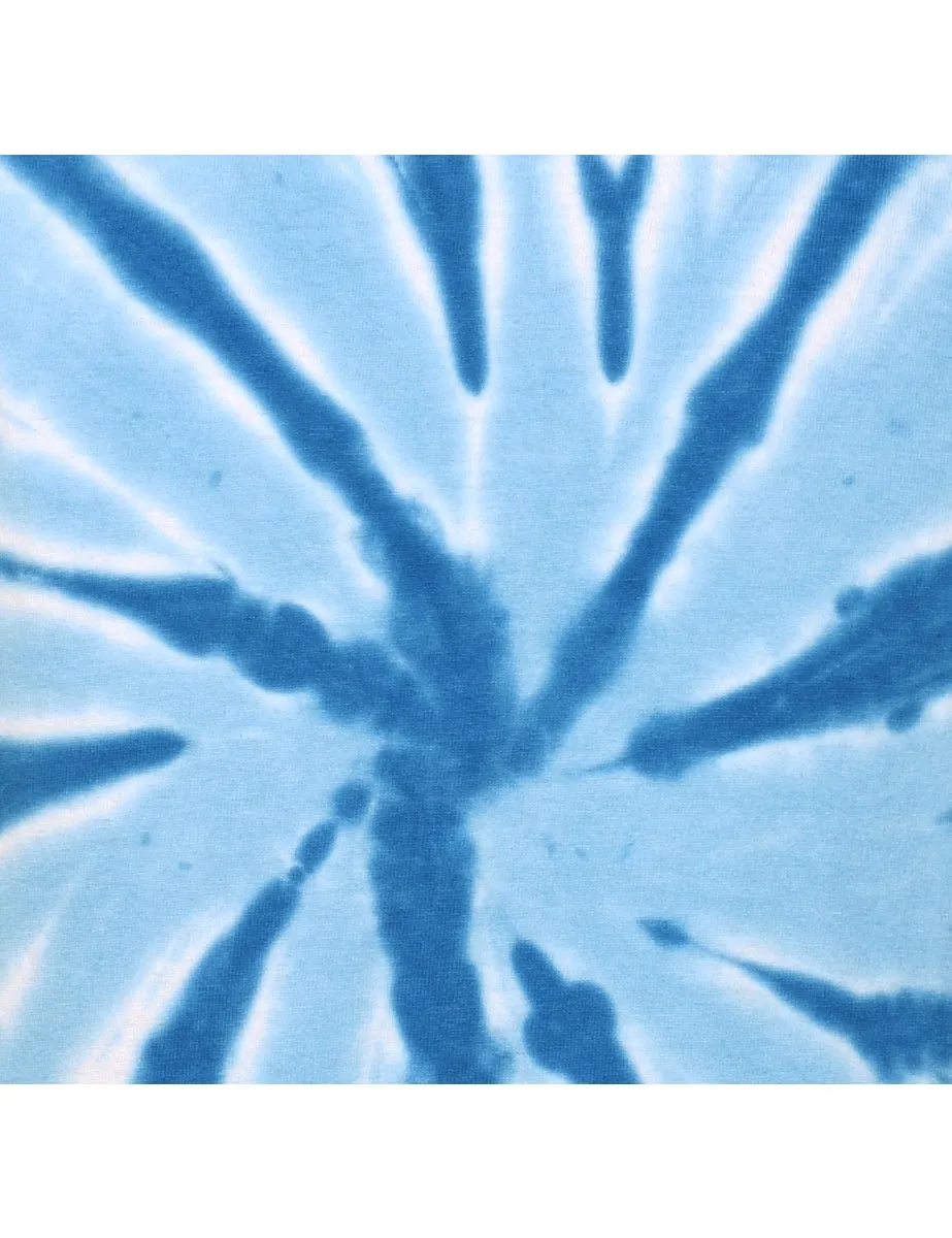 Blue Tie Dye Design Ringer T-Shirt - S