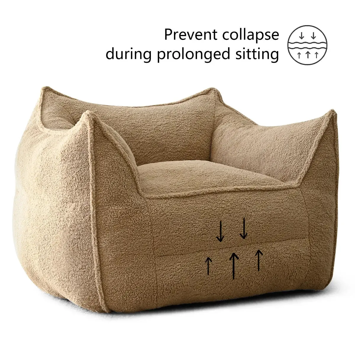 Boring Teddy Fabric Bean Bag Chair & Ottoman Set