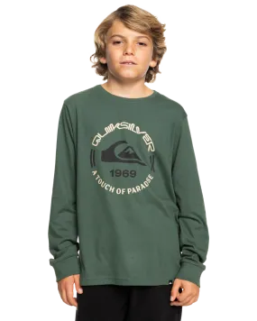 Boys Circle Logo Long Sleeve T-Shirt in Forest