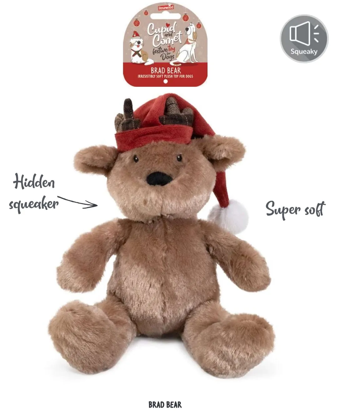 Brad Bear | Christmas Dog Teddy Toy by Cupid & Comet