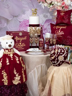 Burgundy  full quinceanera package