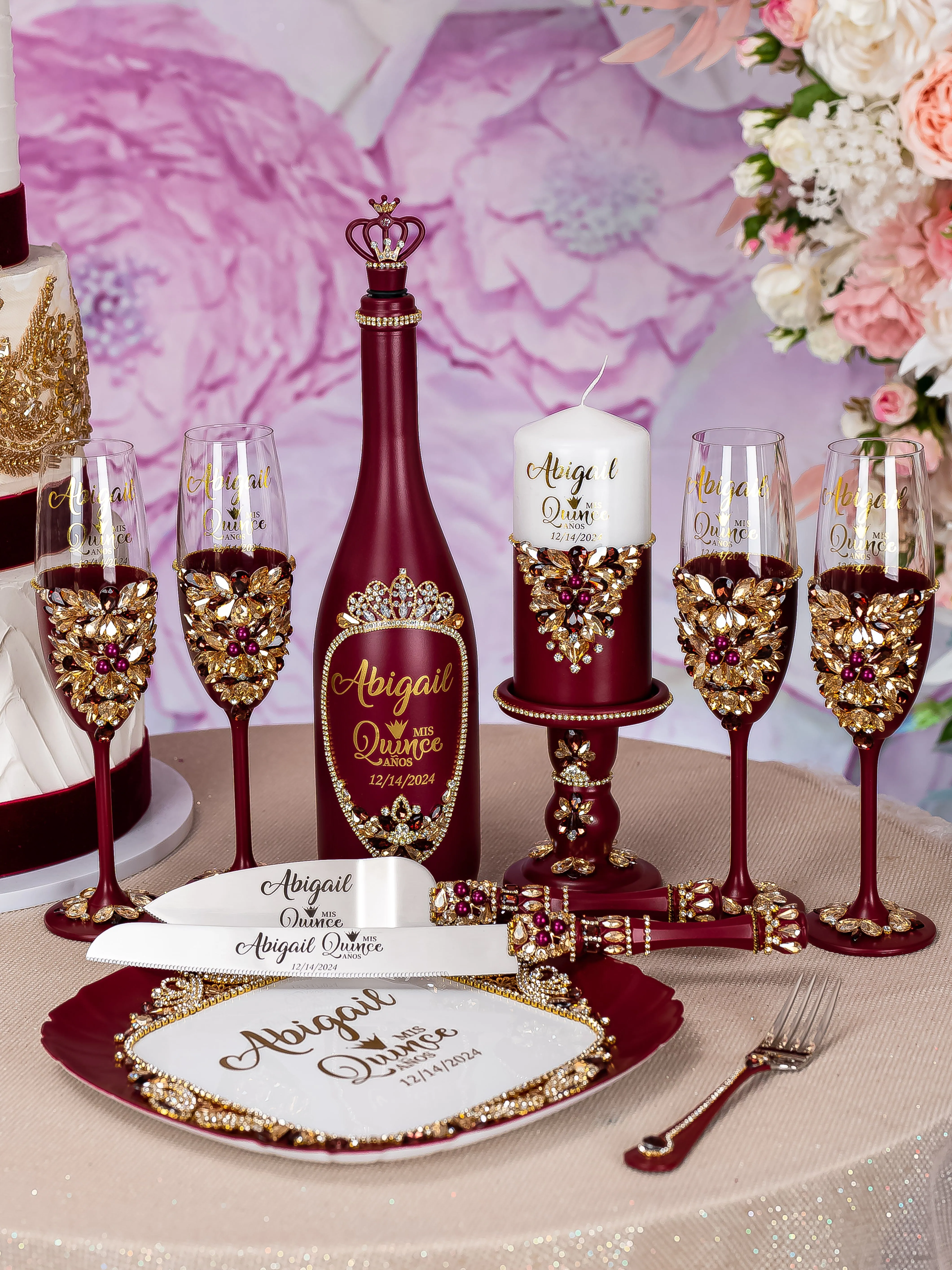 Burgundy Quinceanera Package 2