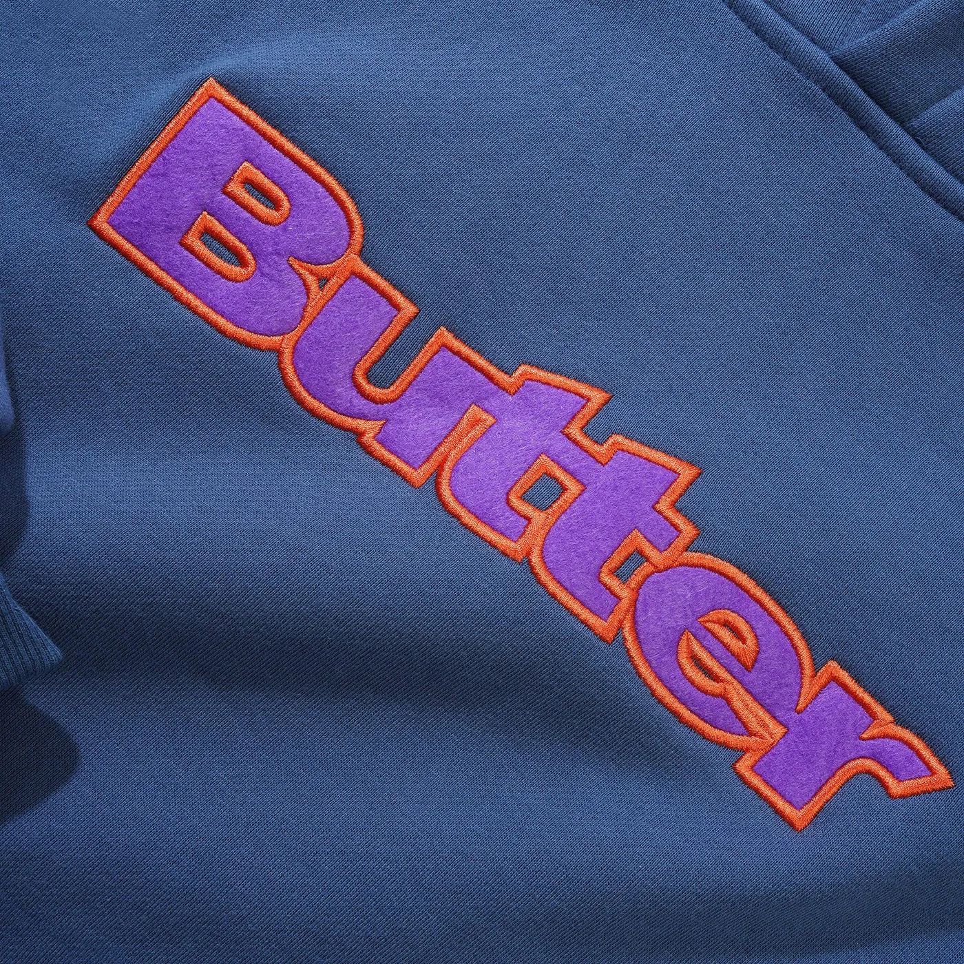 Butter Goods Felt Logo Applique Pullover Hoodie - Denim