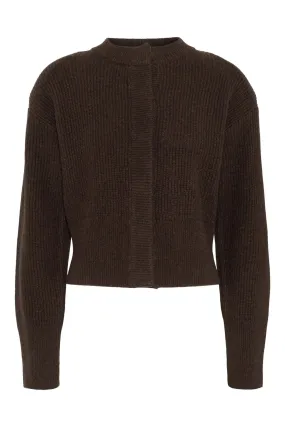 Campbell Cardigan Merino - Dark Brown