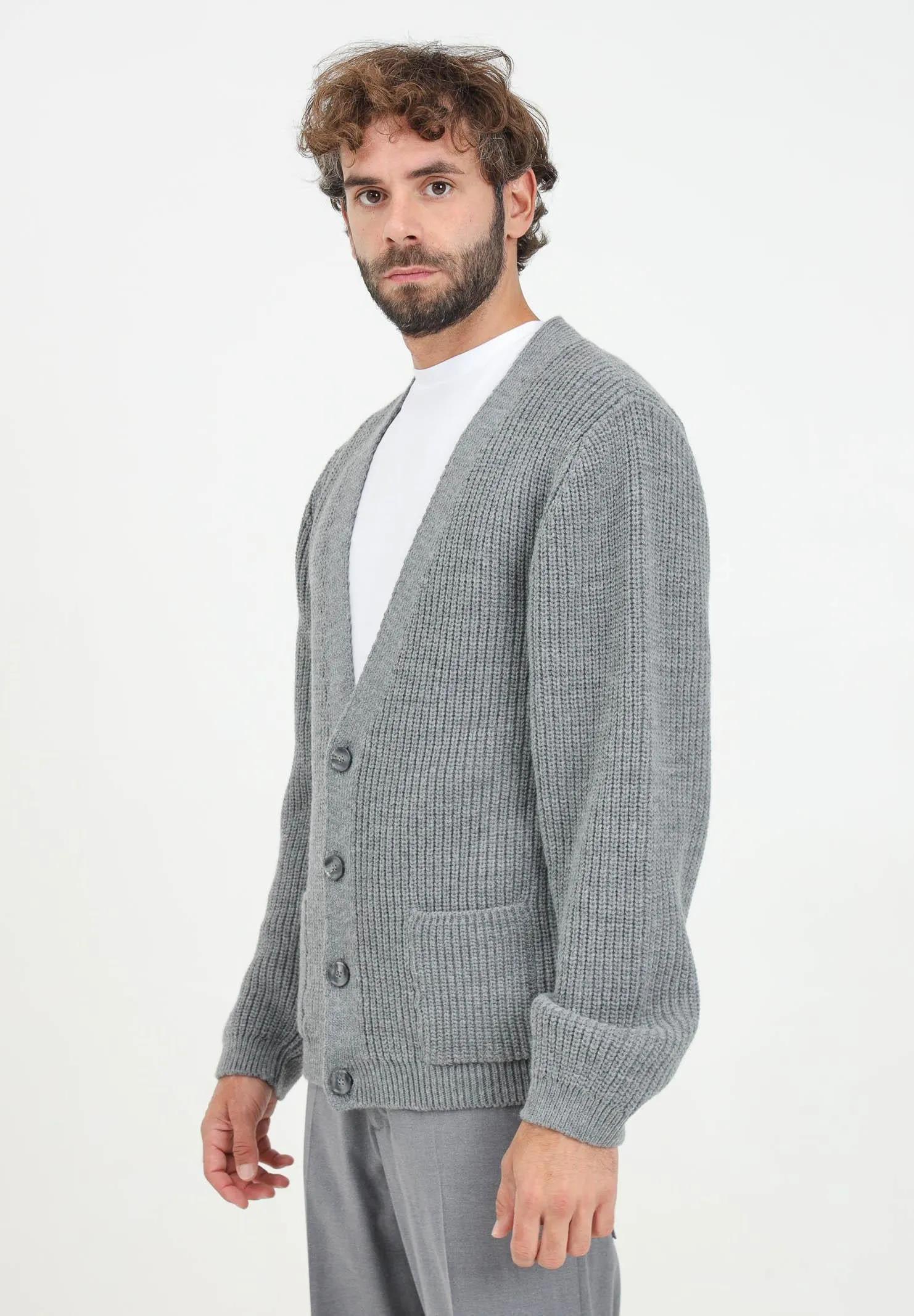 Cardigan grigio da uomo