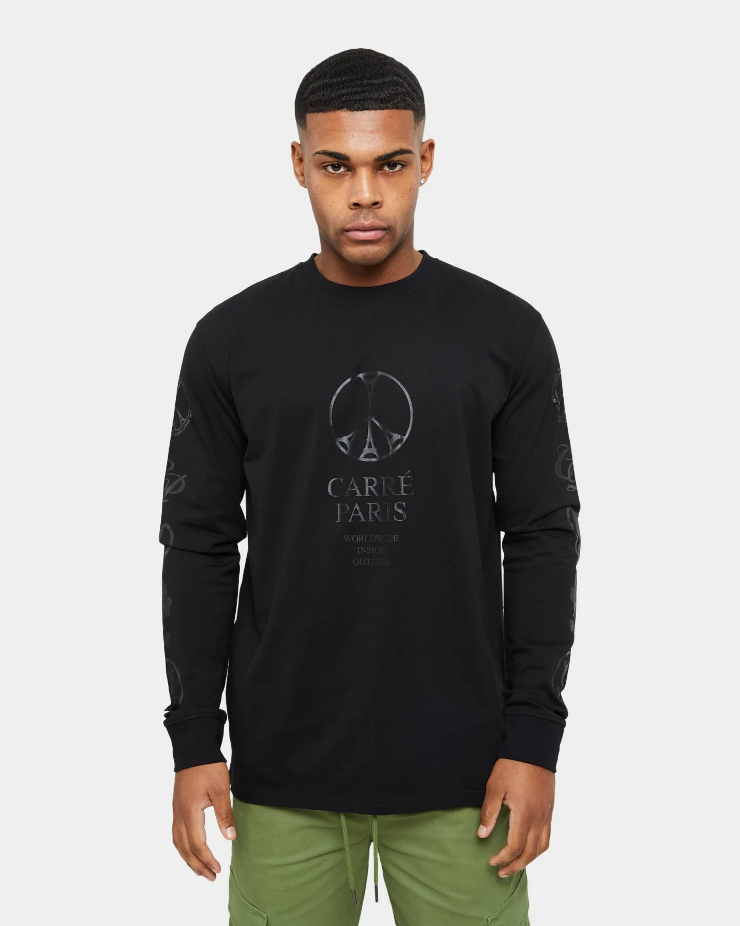 Carre Worldwide Oversized Long Sleeve T-Shirt Black