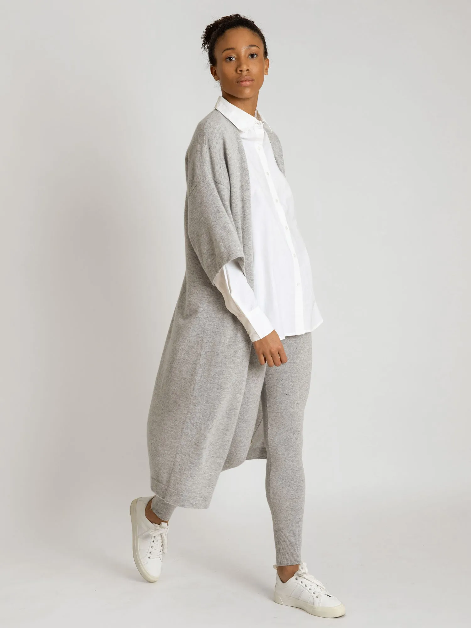 Cashmere cardigan "Kaftan" - light grey