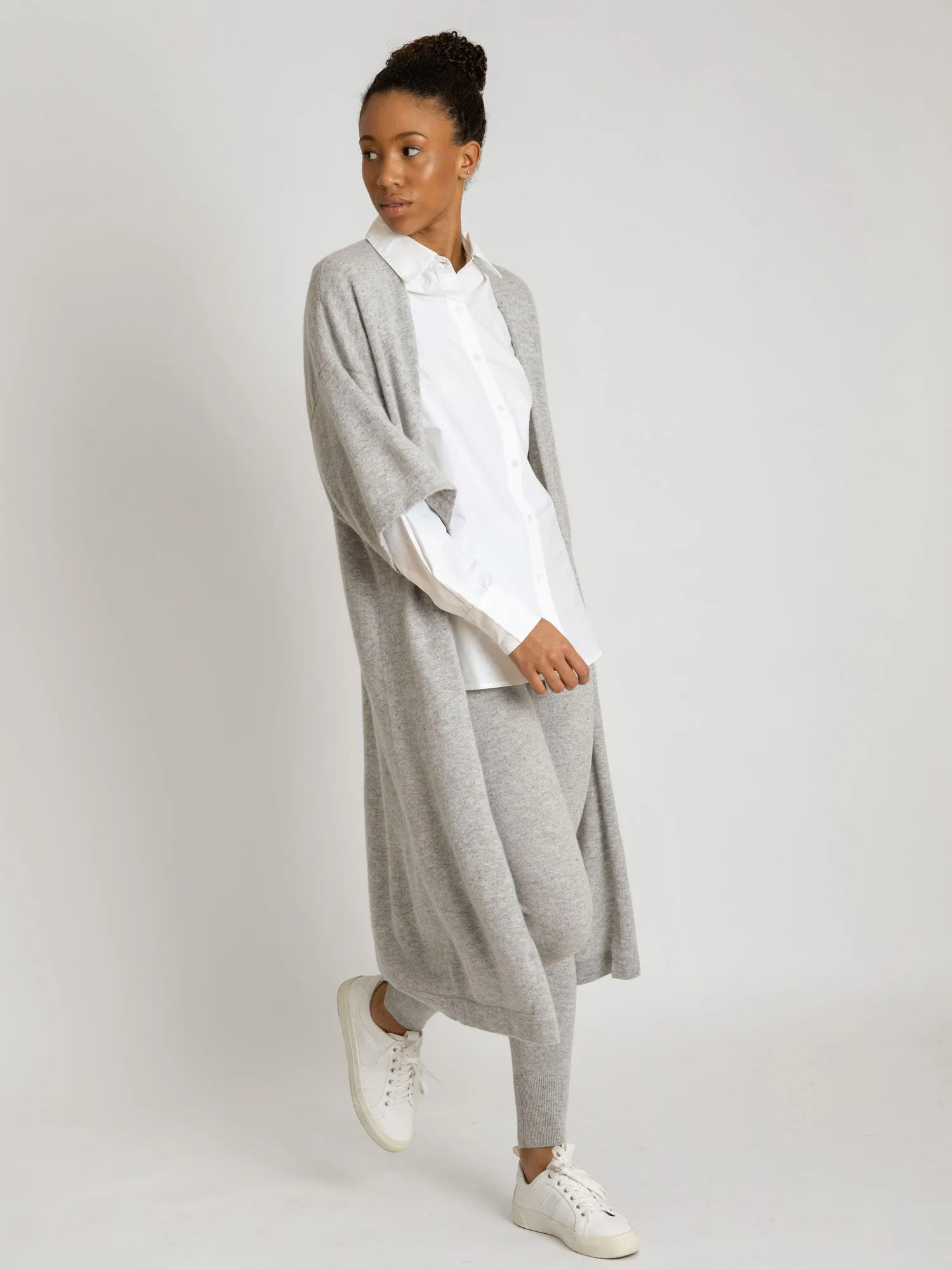 Cashmere cardigan "Kaftan" - light grey